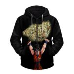 DBZ Goku Spirit Bomb Ganja Weed Art Cool 420 Zip Up Hoodie