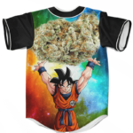 DBZ Goku Spirit Bomb Ganja Weed Colorful Awesome Baseball Jersey