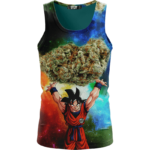 DBZ Goku Spirit Bomb Ganja Weed Colorful Awesome Tank Top