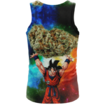 DBZ Goku Spirit Bomb Ganja Weed Colorful Awesome Tank Top - Back