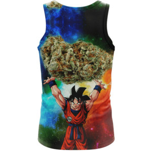 DBZ Goku Spirit Bomb Ganja Weed Colorful Awesome Tank Top - Back