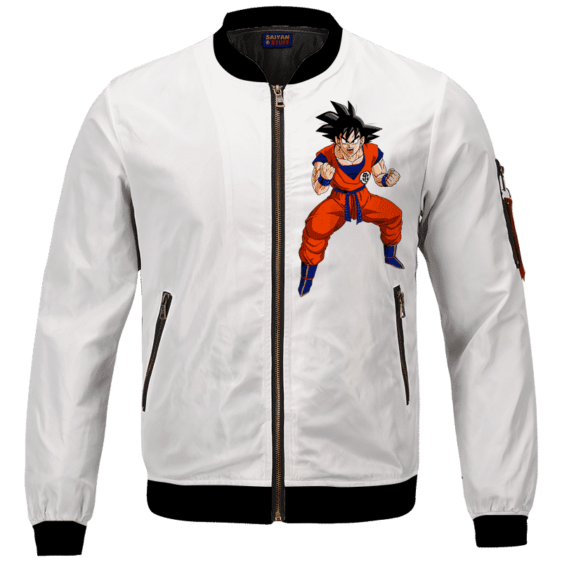 DBZ Goku Spirit Bomb Ganja Weed White Bomber Jacket