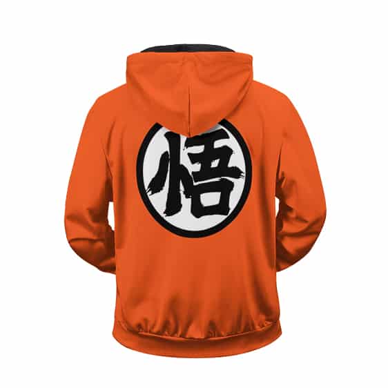 DBZ Stoner Goku Weed Bong Kanji Symbol Orange Zipper Hoodie