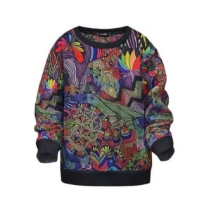 Distorted Psychedelic Trippy Illustration Dope Kids Sweater