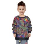 Distorted Psychedelic Trippy Illustration Dope Kids Sweater