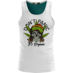 Don't Panic It's Organic Reggae Cool Vector Art White Dope Tank Top