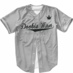 Doobie Man 23 Gray Minimalist Marijuana Cool Baseball Jersey