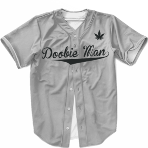 Doobie Man 23 Gray Minimalist Marijuana Cool Baseball Jersey