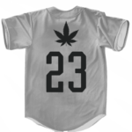 Doobie Man 23 Gray Minimalist Marijuana Cool Baseball Jersey