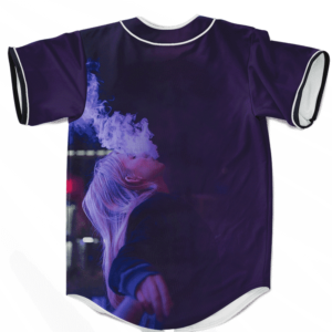 Dope 420 Girl Smoking Weed Purpler Marijuana Baseball Jersey