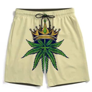 Dope Art Crowned King Kush 420 Marijuana Awesome Boardshorts