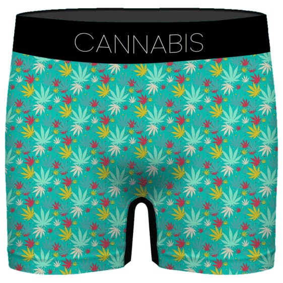 Dope Cannabis Pattern 420 Marijuana Surf Green Men's Boxers