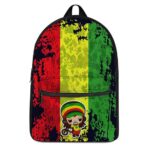 Dope Chibi Reggae Monkey Rastafarian Colours Weed Backpack