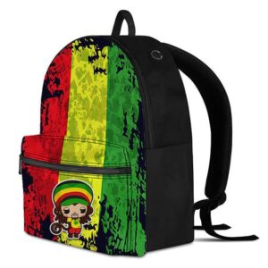 Dope Chibi Reggae Monkey Rastafarian Colours Weed Backpack