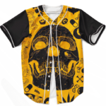 Dope Doodle Art Cartoon Skull 420 Marijuana Baseball Jersey