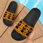 Dope Doodle Art Cartoon Skull 420 Marijuana Slide Sandals