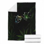 Dope Hand Smoke Marijuana Leaf Artwork Throw Blanket
