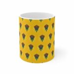 Dope King Crowned Weed Hemp Pattern Yellow Coffee Mug