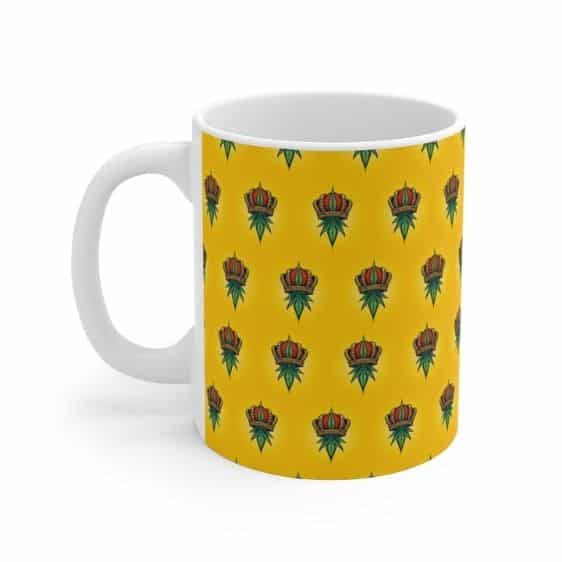 Dope King Crowned Weed Hemp Pattern Yellow Coffee Mug