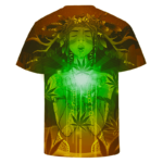 Dope Marijuana Cute Girl Art Brown And Green Awesome T-shirt