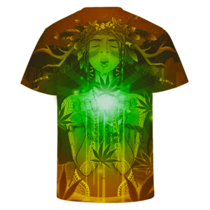 Dope Marijuana Cute Girl Art Brown And Green Awesome T-shirt