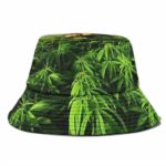 Dope Mona Lisa Enjoying Weed & Wine Parody Art Bucket Hat