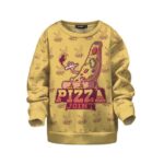 Dope Pizza Joint Cartoon Munchies Yellow Kids Sweatshirt