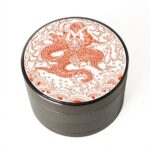 Dope Red Orange Chinese Dragon Art Marijuana Herb Grinder