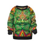 Dope Reefer Face Kaleidoscope Artwork Kids Pullover Sweater