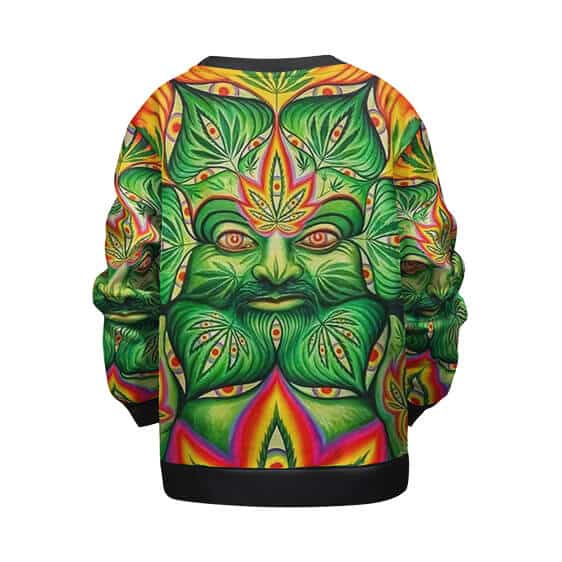 Dope Reefer Face Kaleidoscope Artwork Kids Pullover Sweater