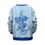 Dope Skeleton Hitting a Bong Light Blue Kids Sweatshirt