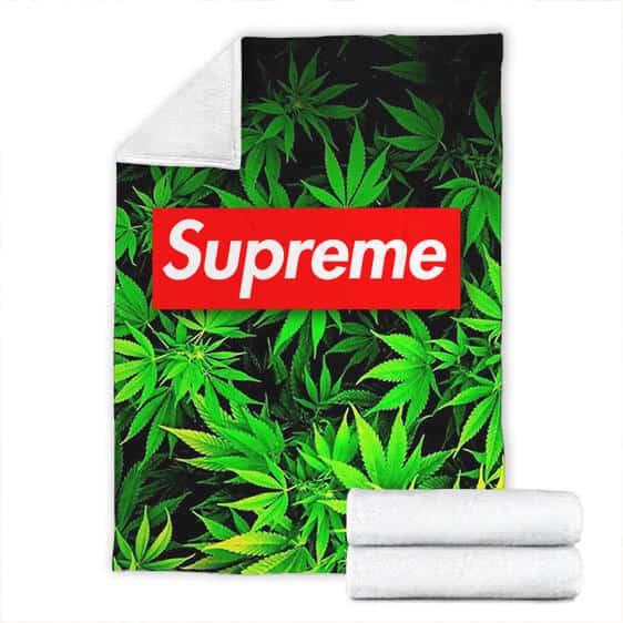 Dope Supreme Realistic Marijuana Design Throw Blanket