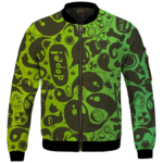 Dope Weed Cartoon Doodle Art 420 Marijuna Bomber Jacket