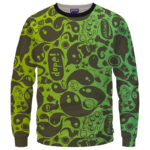 Dope Weed Cartoon Doodle Art 420 Marijuna Crewneck Sweatshirt