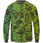 Dope Weed Cartoon Doodle Art 420 Marijuna Crewneck Sweatshirt Back