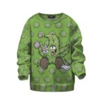 Doped Out Cartoon Marijuana Leaf Smoking Kids Sweatshirt