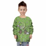 Doped Out Cartoon Marijuana Leaf Smoking Kids Sweatshirt