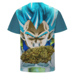 Dragon Ball Stoned SSJ Blue Vegeta Marijuana Nug Cool T-shirt