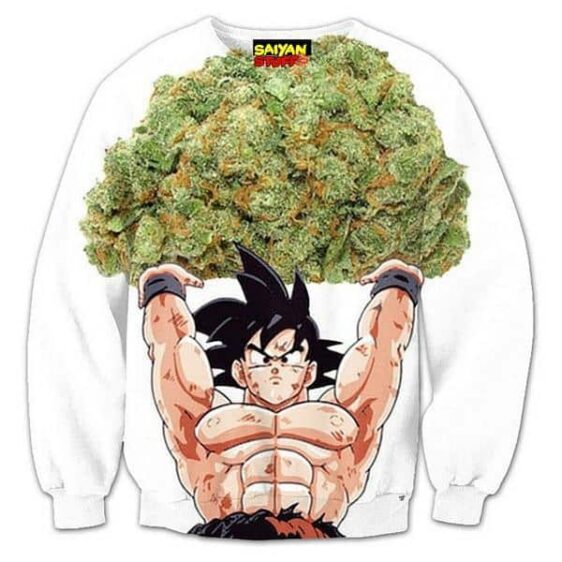 Dragon Ball Goku Weed Marijuana Spirit Bomb Crewneck Sweatshirt - Saiyan Stuff
