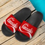 Enjoy Cannabis Marijuana Coca Cola Parody Weed Slide Footwear