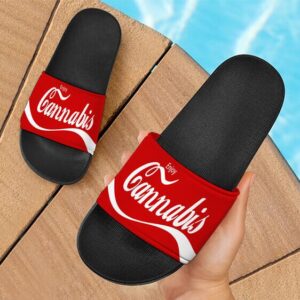 Enjoy Cannabis Marijuana Coca Cola Parody Weed Slide Footwear