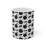 Epic 420 Weed and Bong Pattern Black White Ceramic Mug
