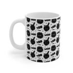 Epic 420 Weed and Bong Pattern Black White Ceramic Mug