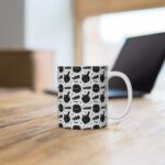 Epic 420 Weed and Bong Pattern Black White Ceramic Mug