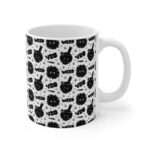 Epic 420 Weed and Bong Pattern Black White Ceramic Mug