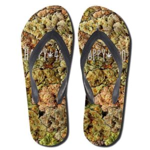 Epic Marijuana Kush Pattern Happy 420 Flip Flops Sandals