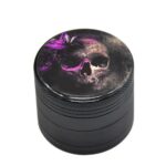 Epic Skull With Purple Weed Leaf Art Marijuana Herb Grinder