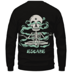Escape Dope Art Skull Smoking 420 Marijuana Crewneck Sweatshirt Back