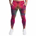 Flat Color Tie Dye Marijuana Leaf Design Stylish Joggers