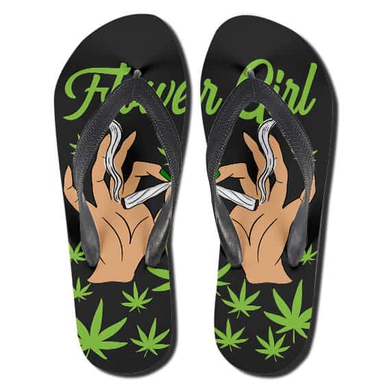 Flower Girl Cannabis Lady Stoner 420 Flip Flops Slippers